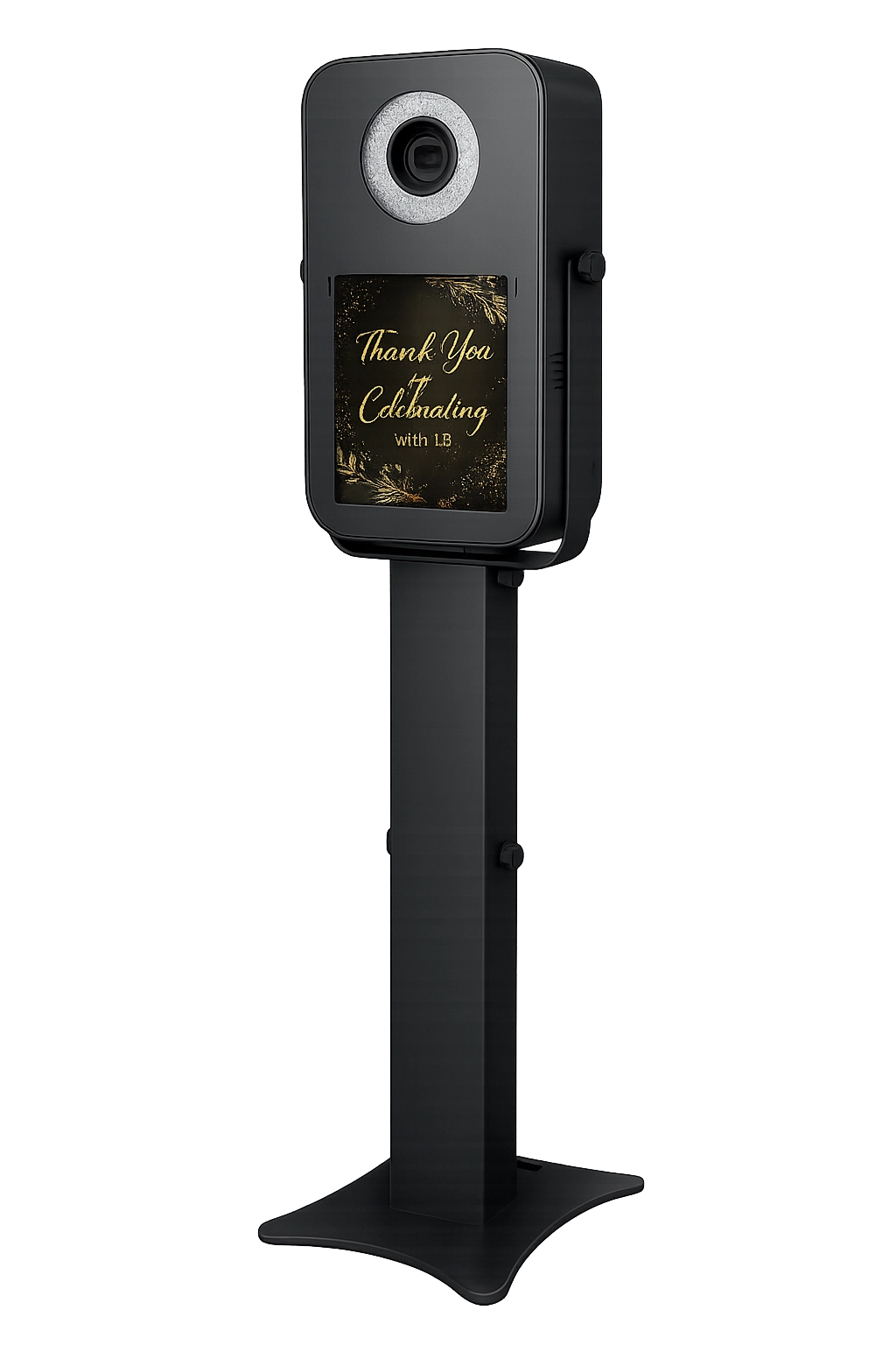 Black Open Air Booth with a touchscreen
