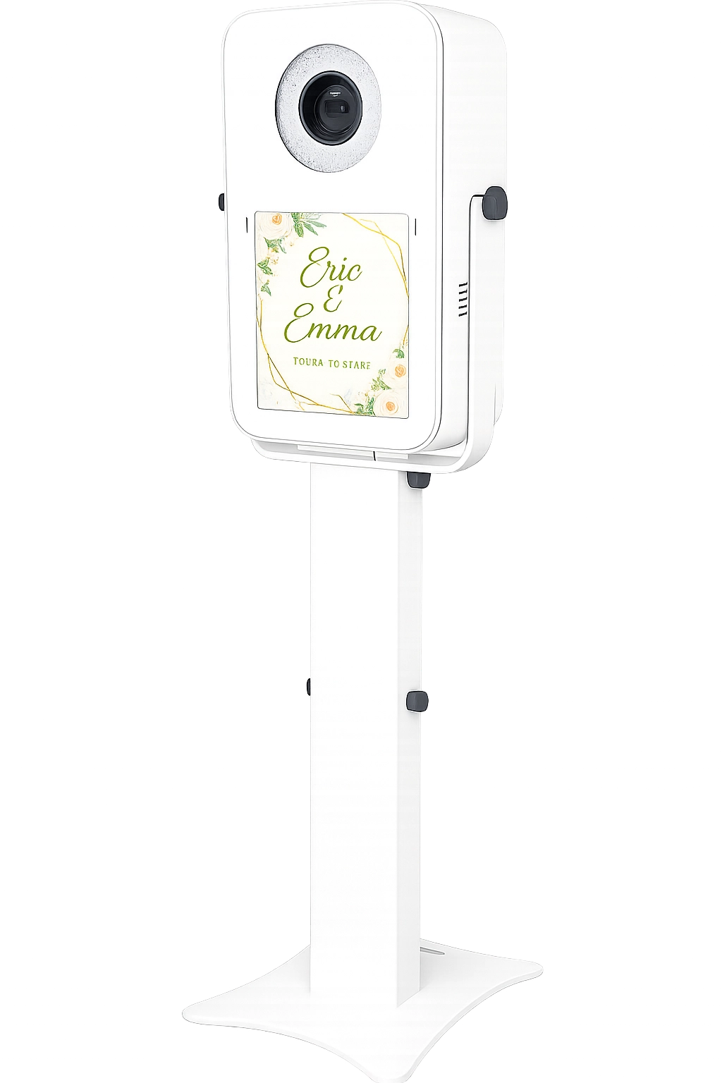 White Open Air Booth with a touchscreen