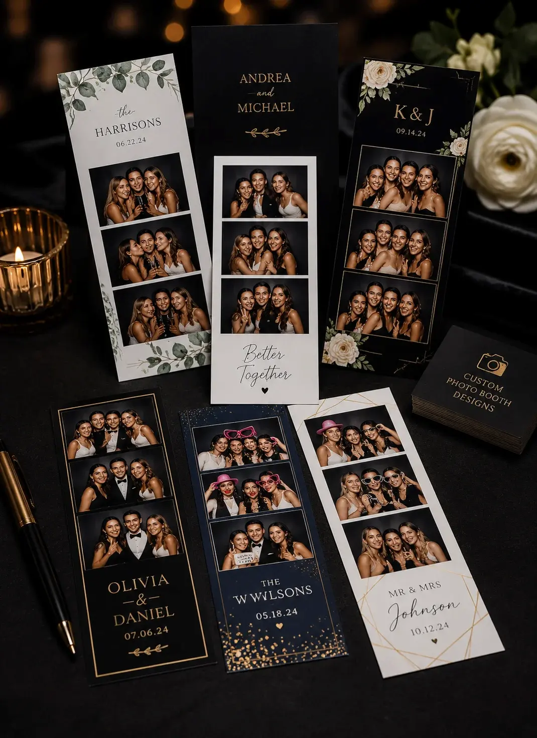 Collection of custom Charleston photo booth print designs