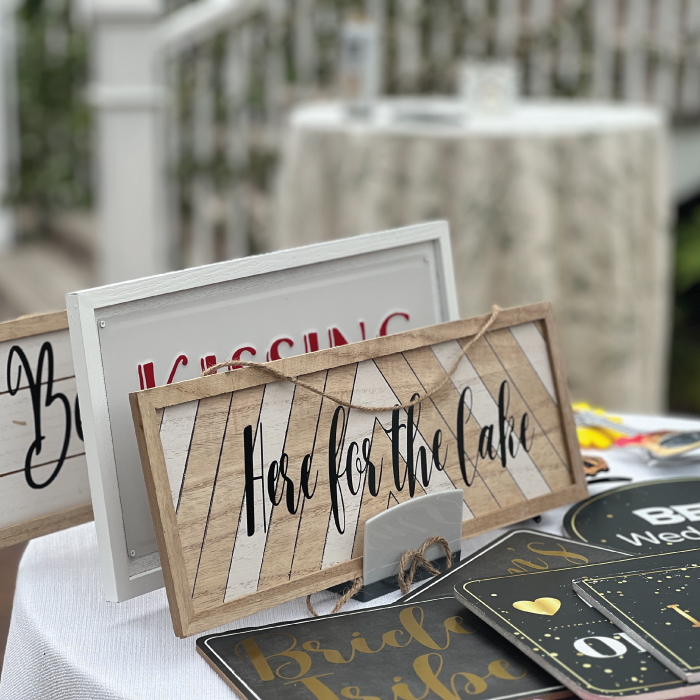 A collection of props for a photo booth event